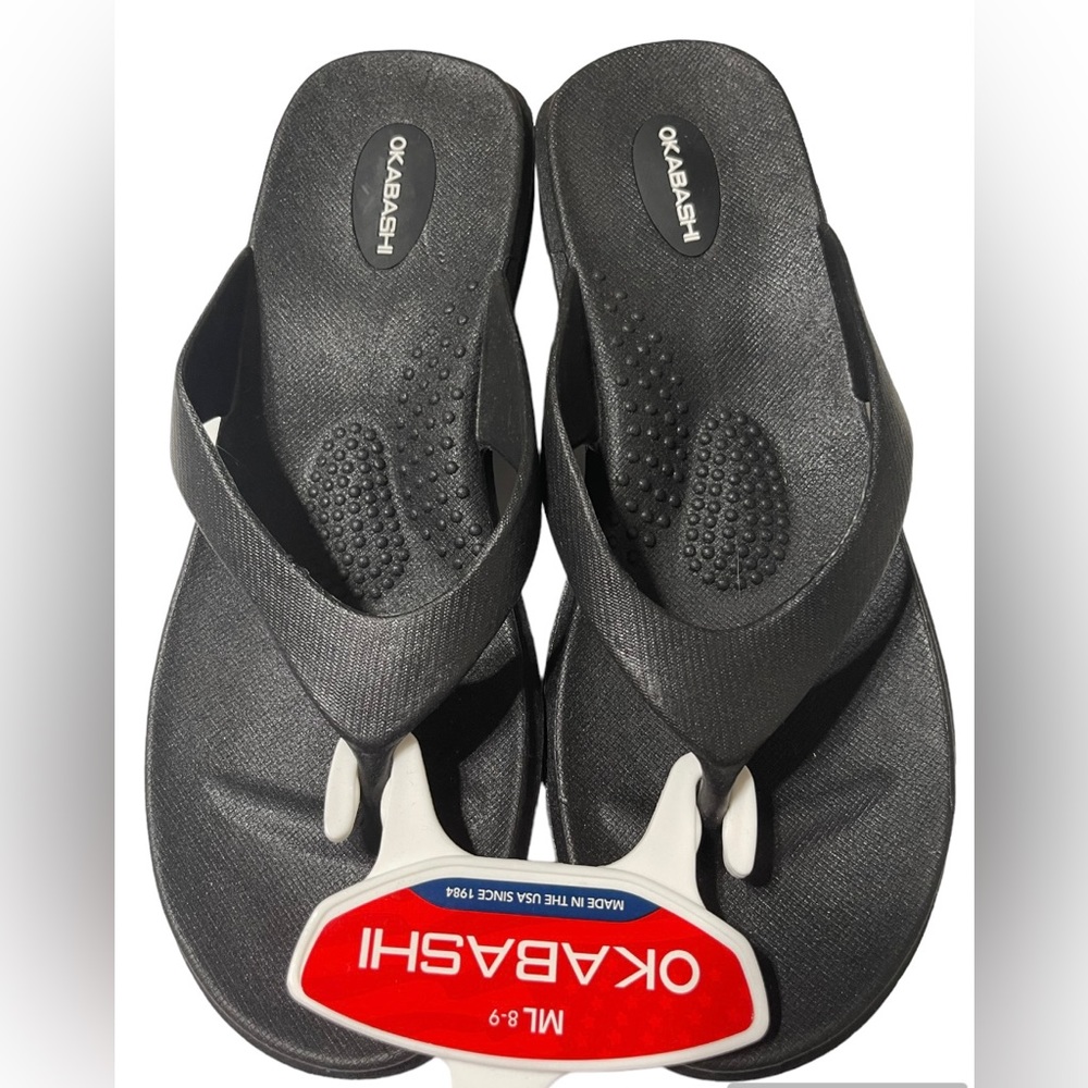 Okabashi Woman's Splash Wedge Flip Flop Sandals Size ML 8-9 NEW Made in USA